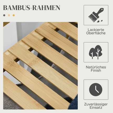 Bambusový koš na prádlo, 81.2L se 2 vyjímatelnými vaky
