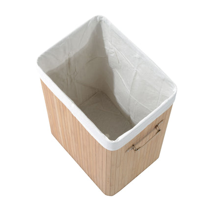 Bamboo collapsible laundry basket 72L - Canvas bag with lid