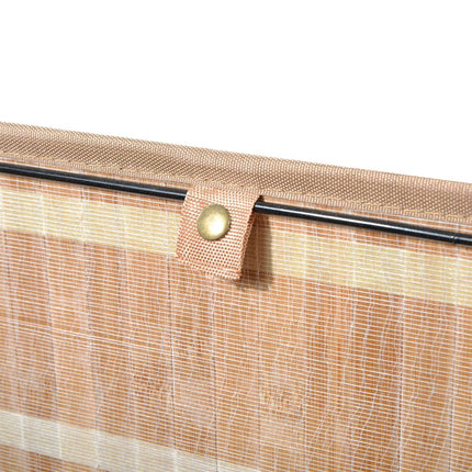 Bamboo collapsible laundry basket 72L - Canvas bag with lid