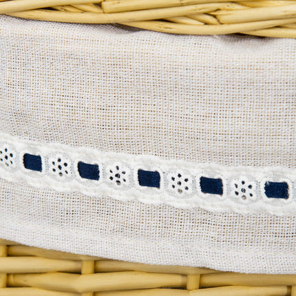 Panier à linge avec couvercle en osier, naturel, 100 L, 51 x 38 x 57 cm