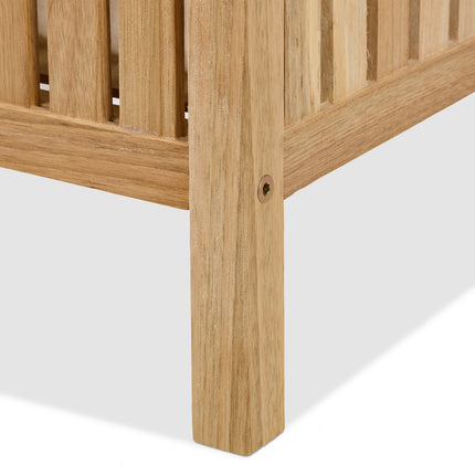 Wäschekorb-Hocker mit gepolstertem Sitz, Walnussholz