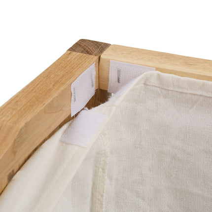 Wäschekorb-Hocker mit gepolstertem Sitz, Walnussholz