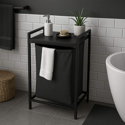 Laundry Hamper with Shelf and Removable Liner