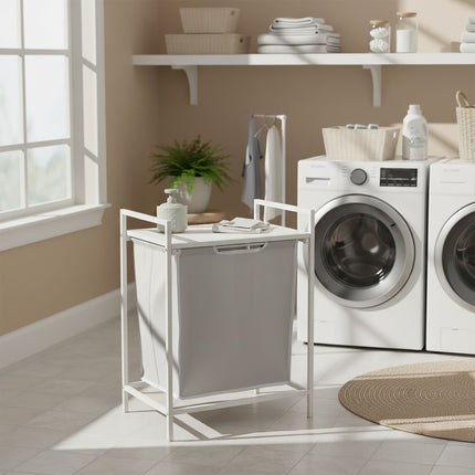 Laundry Hamper with Shelf and Removable Liner