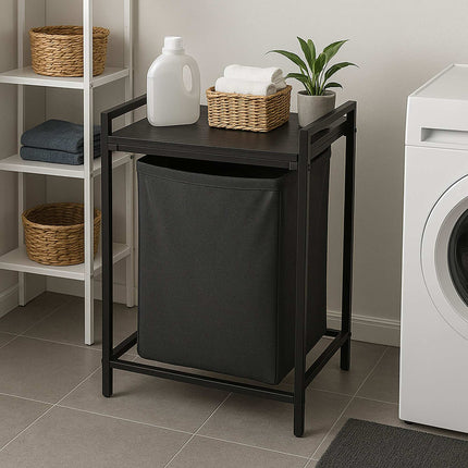 Laundry Hamper with Shelf and Removable Liner
