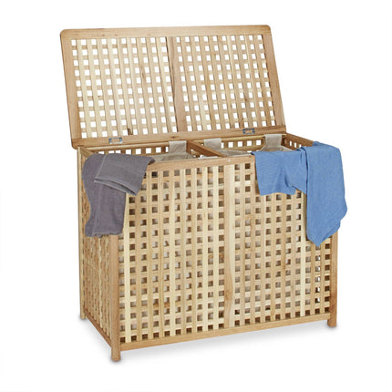 Laundry basket Duo walnut