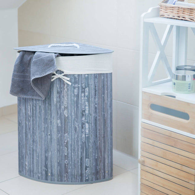Laundry basket corner bamboo