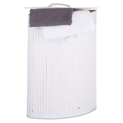 Panier à linge d'angle en bambou