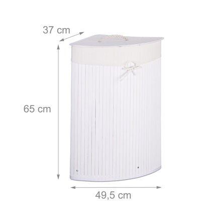 Panier à linge d'angle en bambou