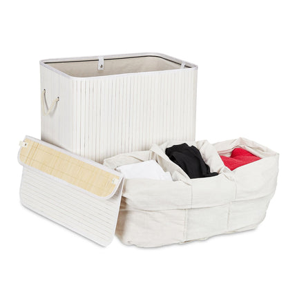 Panier à linge en bambou 3 compartiments
