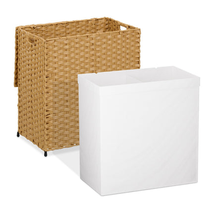 Panier à linge aspect rotin 110 L