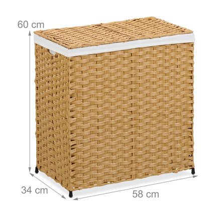 Panier à linge aspect rotin 110 L