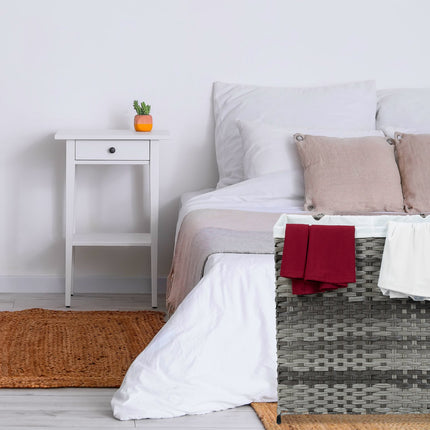 Panier à linge aspect rotin 110 L