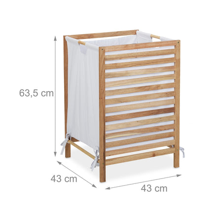 Laundry basket in walnut