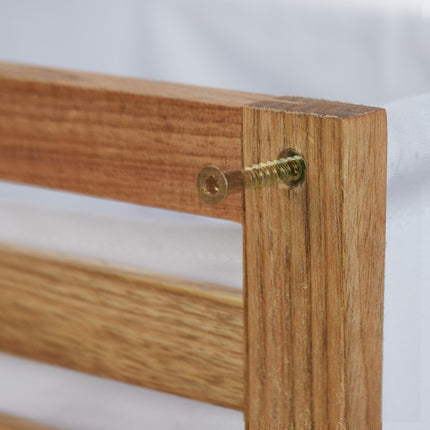Laundry basket in walnut
