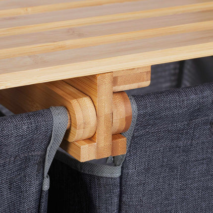 Laundry basket shelf with 2 compartments