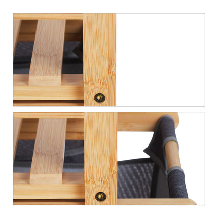 Laundry basket shelf with 2 compartments