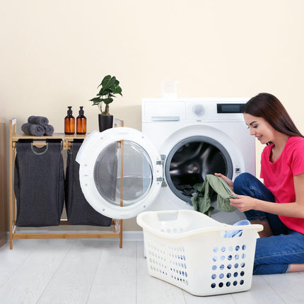 Laundry basket shelf with 2 compartments