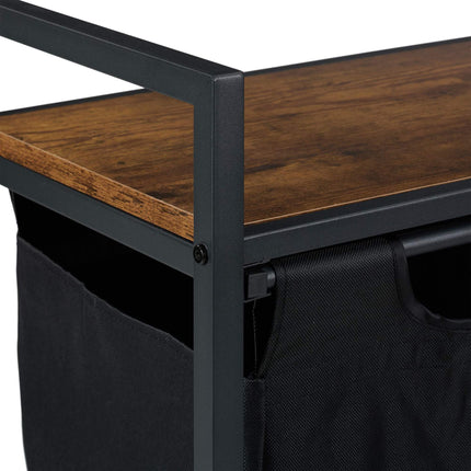 Laundry basket stand with shelf