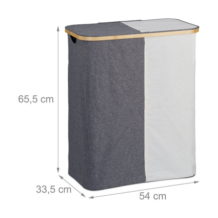 Laundry basket with 2 compartments 110 l
