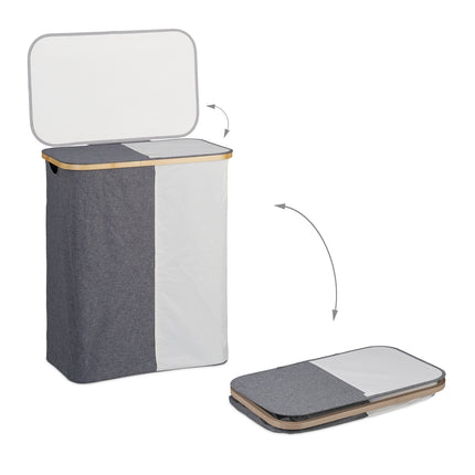 Laundry basket with 2 compartments 110 l