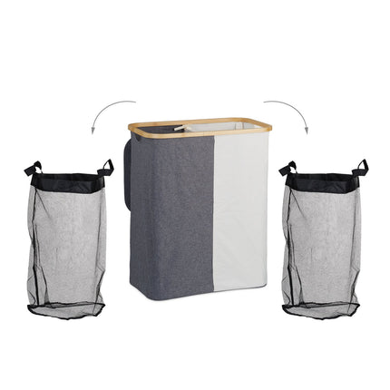 Laundry basket with 2 compartments 110 l