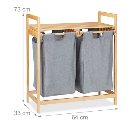 Laundry basket with 2 compartments