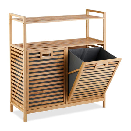 Panier à linge avec 2 étagères
