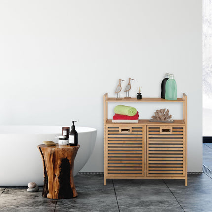 Panier à linge avec 2 étagères