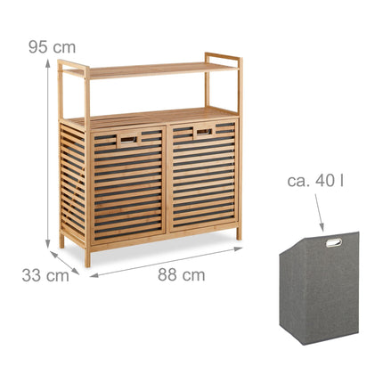 Panier à linge avec 2 étagères