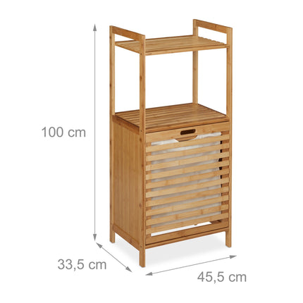 Panier à linge avec étagère en bambou