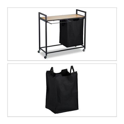Laundry basket with shelf