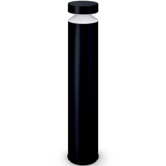 Laven LED Pollerleuchte Edelstahl Schwarz IP44 Warm 6W 600lm