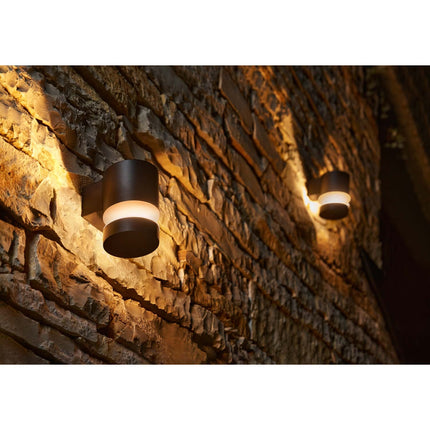 Applique LED Laven Up Acier inoxydable Noir IP44 Chaud 6W 600lm