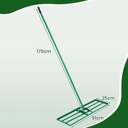 Rasenbegradigungsrechen, 91x25 cm, verstellbarer Griff