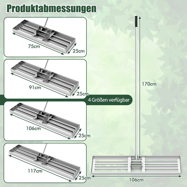Rasenrakel mit ergonomischem Griff, 106x25 cm