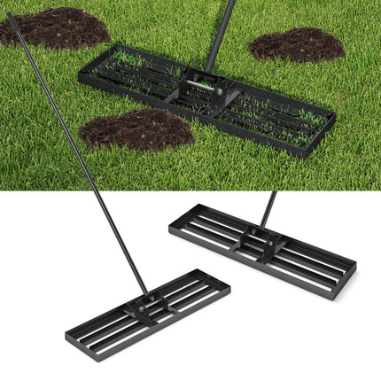 Rasen Nivellierharke mit ergonomischem Griff, Metall, 91x25 cm