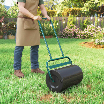 Gartenwalze, Stahl, 38 l Fassungsvermögen, Dunkelgrün, Ergonomischer Griff