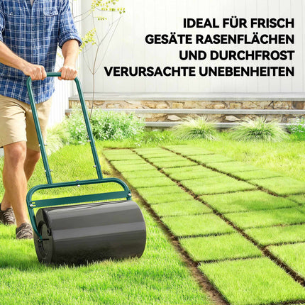 Gartenwalze, Stahl, 38 l Fassungsvermögen, Dunkelgrün, Ergonomischer Griff