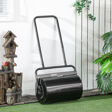 Grass roller with U-handle, metal, 38L capacity
