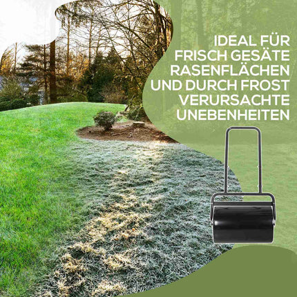 Grass roller with U-handle, metal, 38L capacity