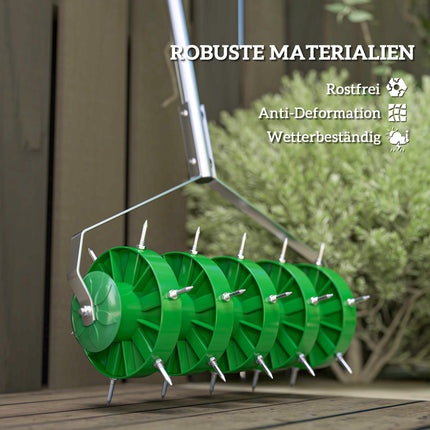 Manueller Rasenlüfter, 45 cm breit, 30 Eisenspitzen