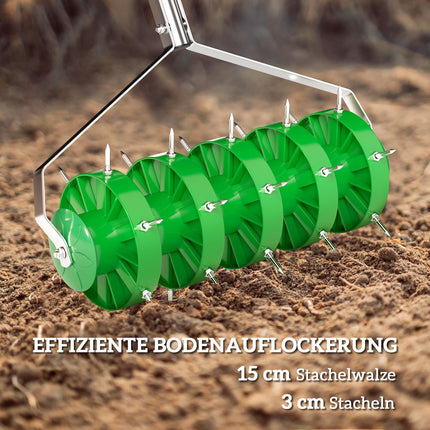 Manueller Rasenlüfter, 45 cm breit, 30 Eisenspitzen