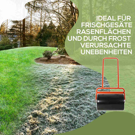 Graswalze 50cm, Stahl, Mit Wasser oder Sand befüllbar, Rot