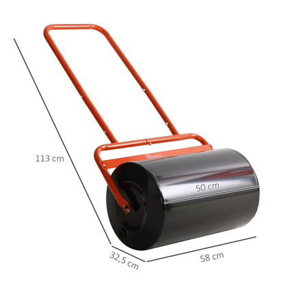 Graswalze 50cm, Stahl, Mit Wasser oder Sand befüllbar, Rot