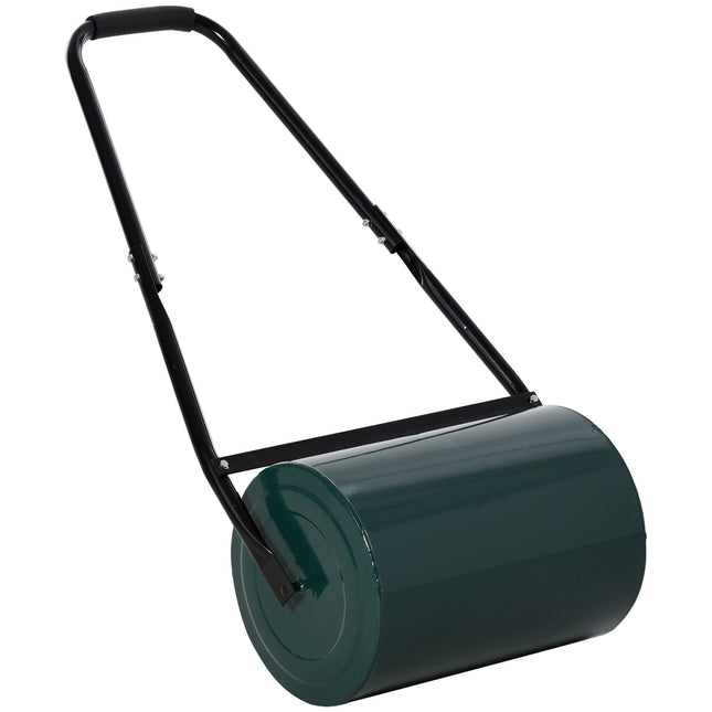 Gartenwalze mit U-Griff, 31 cm Durchmesser, Metall, grün