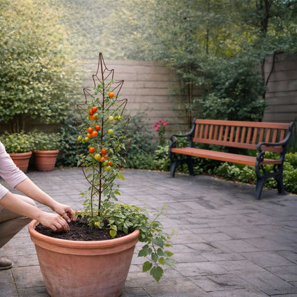 Leaf-Shaped Metal Trellis Set for Climbing Plants