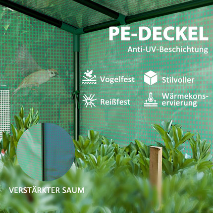 Aanbouw mini-kas met UV-bescherming en oprolbare deur