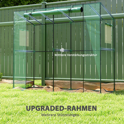 Aanbouw mini-kas met UV-bescherming en oprolbare deur