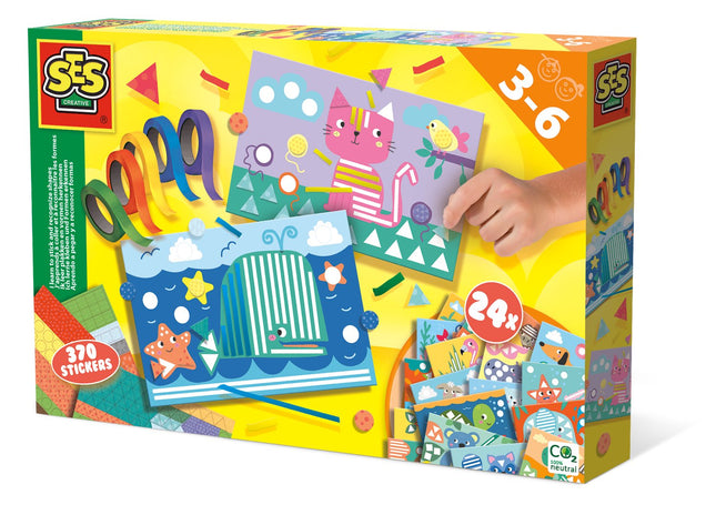 Lernen, Formen zu kleben und zu erkennen – Kreatives Spielset